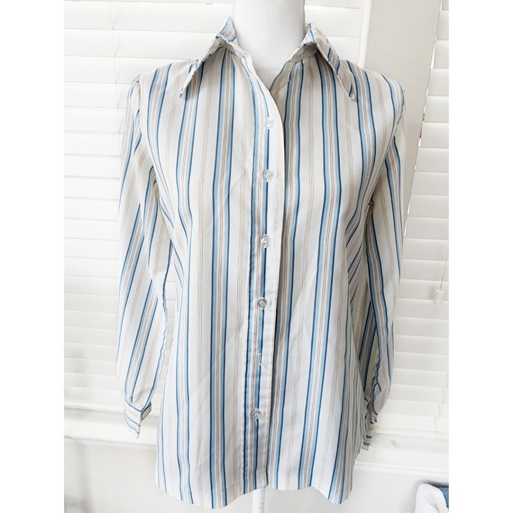 VINTAGE blouse Small, long sleeves striped designed.
